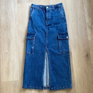 BCBGeneration Blue Cargo Denim Skirt